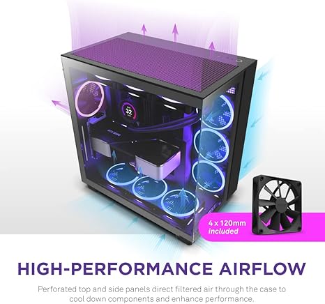 NZXT H9 Flow Edition ATX Mid Tower Case Black NZXT H9 Flow Edition ATX Mid Tower Case Black